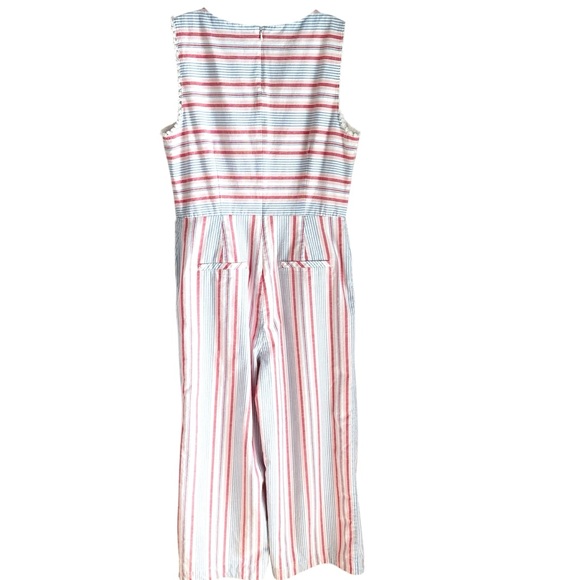 Vineyard Vines Abacos Pink Blue White Striped Jumpsuit Size 12 - Picture 3 of 12
